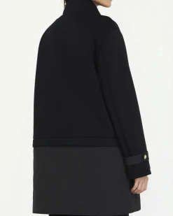 Cappotto Liu Jo Sport nero in scuba con inserto trapuntato rimovibile