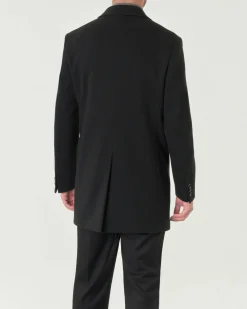 Cappotto Paul Baker monopetto nero in tessuto diagonale