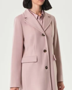 Cappotto rosa Emme Marella in jersey panno soft di viscosa con scollo a rever