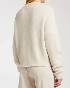 Cardigan color gesso Marella in misto alpaca stretch dal fit boxy e giromanica sceso