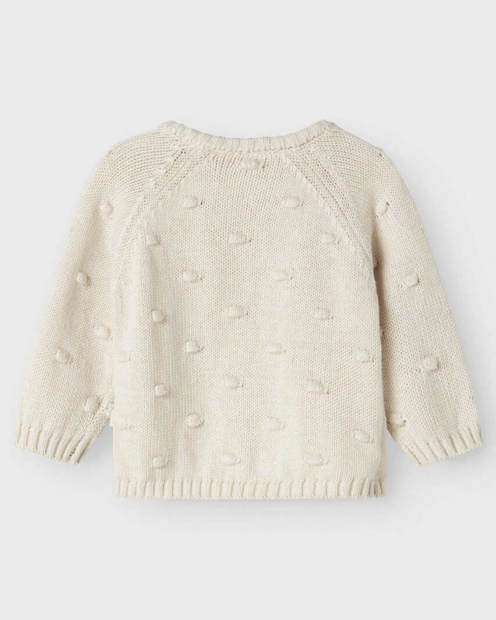 Cardigan Lil'Atelier color panna in puro cotone con pois in rilievo