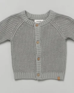 Cardigan Lil'Atelier piombo in cotone tricot
