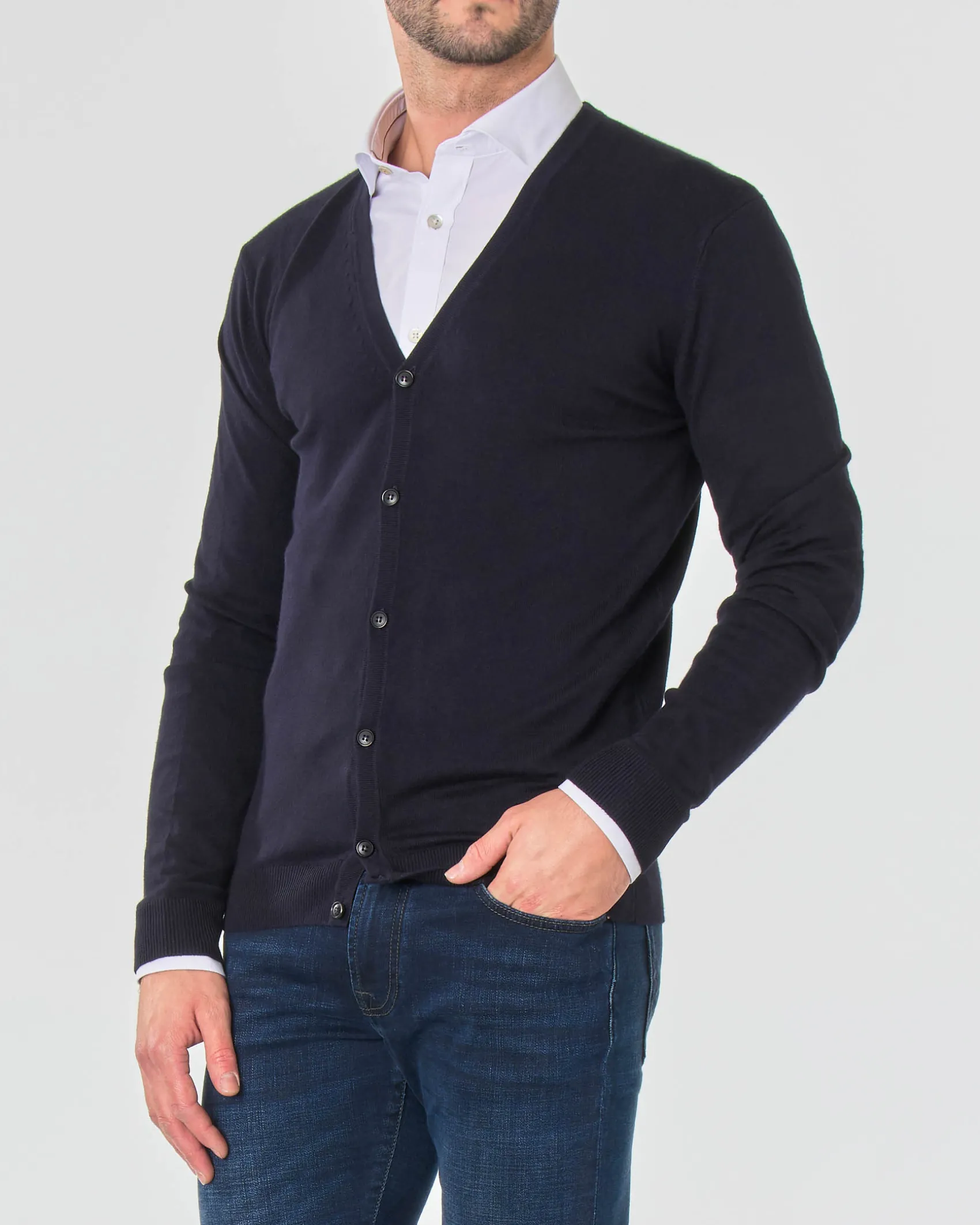 Cardigan Paul Baker blu in viscosa