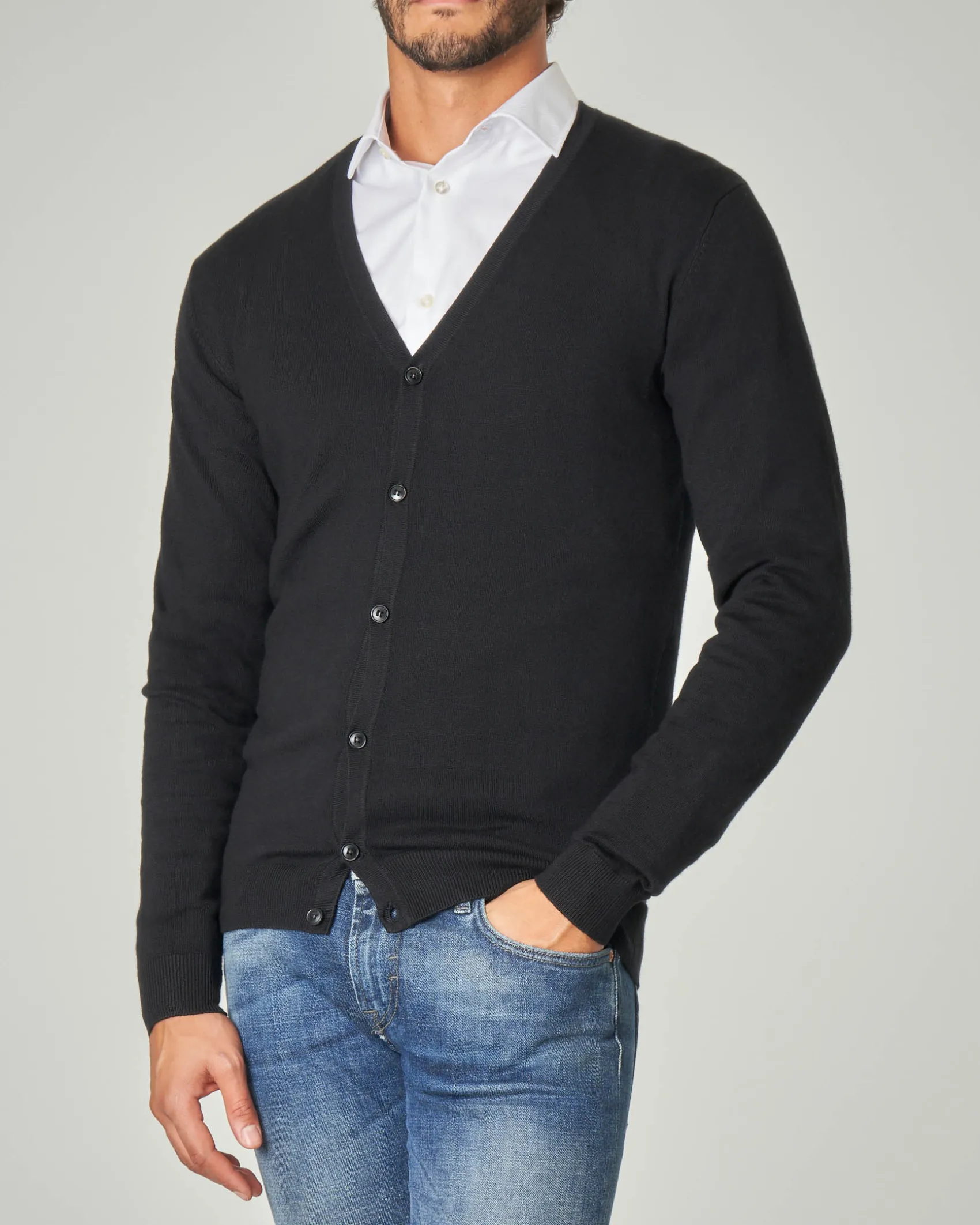 Cardigan Paul Baker nero in viscosa