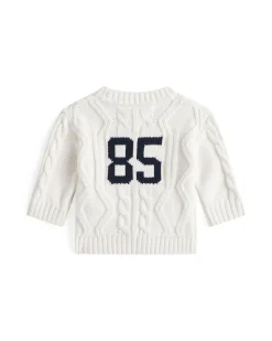 Cardigan Tommy Hilfiger bianco a trecce in misto cotone
