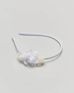 Cerchiello bianco con applicazione floreale