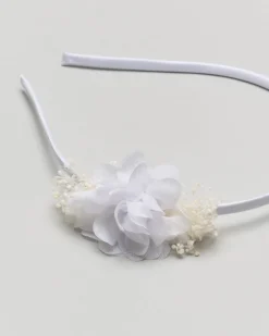 Cerchiello bianco con applicazione floreale