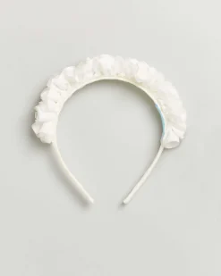 Cerchiello bianco con maxi rouches in rilievo