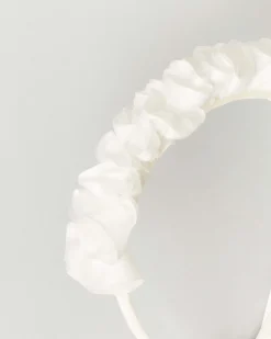 Cerchiello bianco con maxi rouches in rilievo
