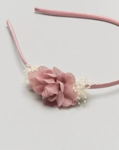 Cerchiello rosa antico con applicazione floreale