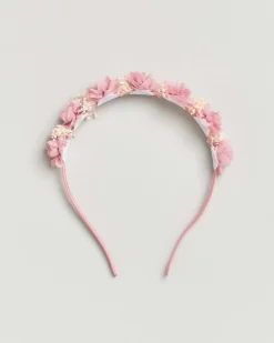 Cerchiello rosa antico con applicazioni floreali
