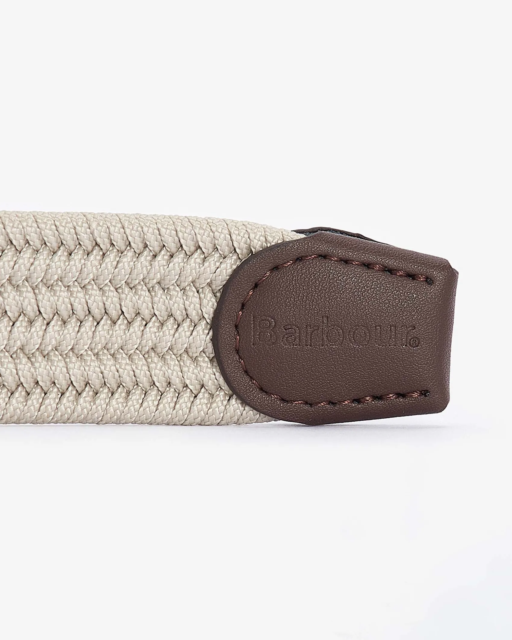 Cintura beige in tessuto elastico intrecciato con fibbia in metallo dorato