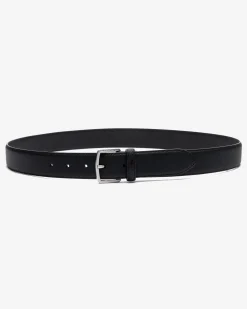 Cintura Lacoste nera in canvas piqué con fibbia argento