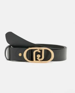 Cintura Liu Jo Accessories nera in similpelle con fibbia logo