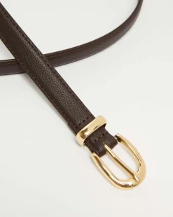 Cintura marrone Emme Marella in similpelle con fibbia in metallo stondata