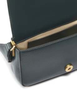Classic Love Bag Slouchy in pelle nera con tracolla spessa e fibbia Love Birds dorata