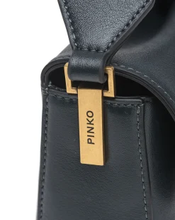 Classic Love Bag Slouchy in pelle nera con tracolla spessa e fibbia Love Birds dorata