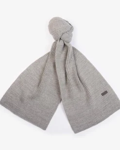 Cofanetto Barbour idea regalo composto da sciarpa grigia a coste e guanto abbinato