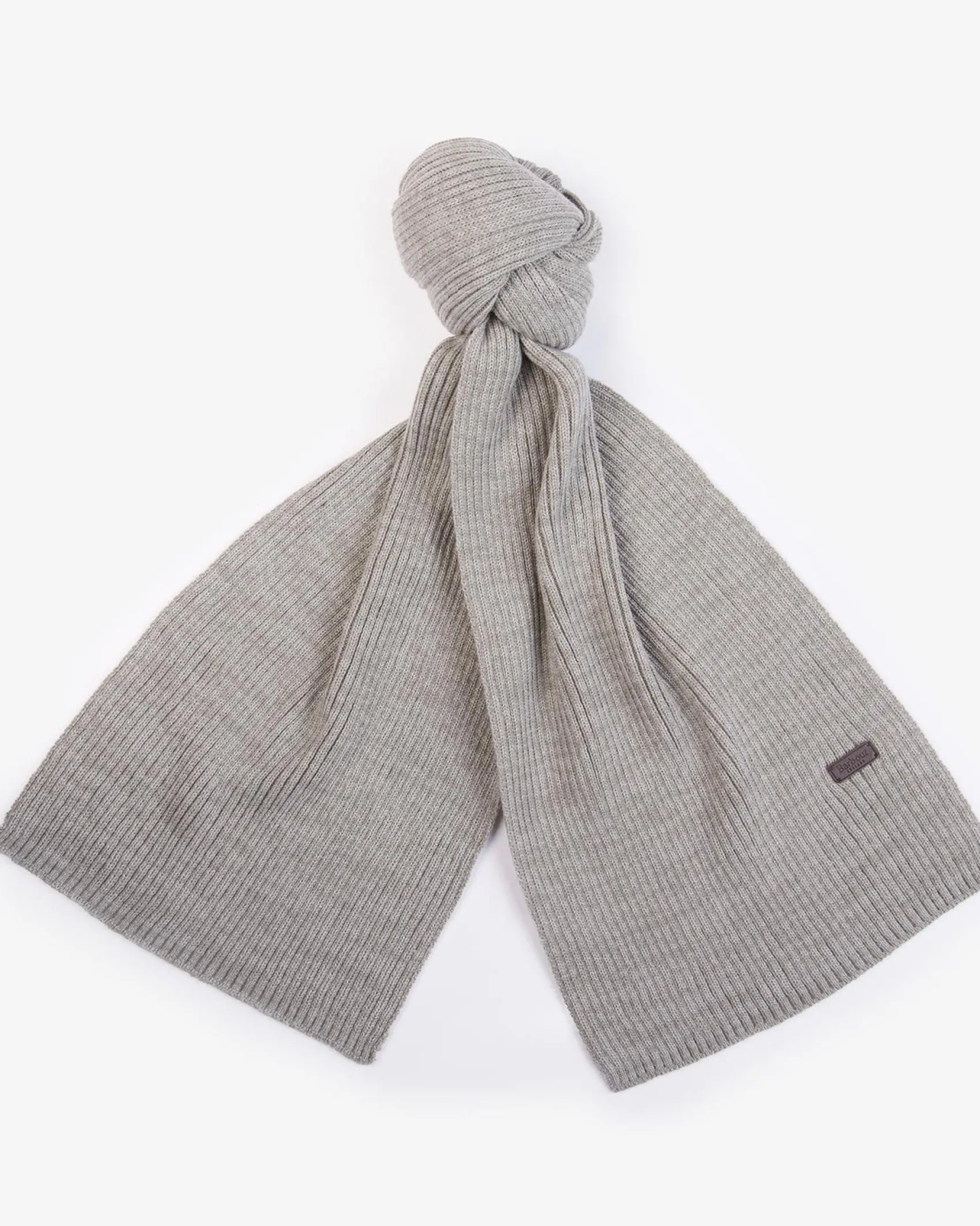 Cofanetto Barbour idea regalo composto da sciarpa grigia a coste e guanto abbinato