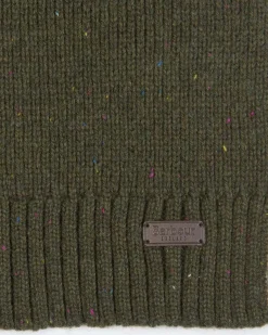 Cofanetto idea regalo Barbour composto da sciarpa e berretto verde militare in lana bottonata