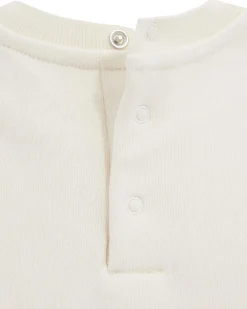Completo Guess felpa avorio e minigonna bordeaux in puro cotone