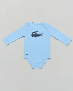 Completo Lacoste felpa e pantalone blu con body bianco