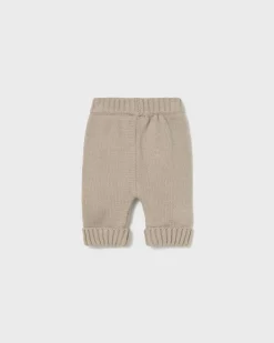 Completo Mayoral cardigan pantaloni e maglia avorio con fantasia lumache tricot