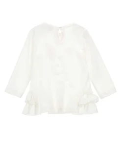 Completo Monnalisa in puro cotone a due pezzi rosa e bianco con orsetti