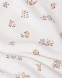 Copertina con fantasia animaletti in misto cotone e viscosa