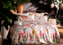 Copripiumino a due piazze double-face Frida in raso di cotone con stampa floreale multicolor