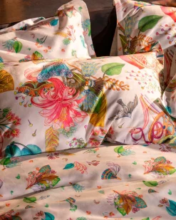 Copripiumino a due piazze double-face Frida in raso di cotone con stampa floreale multicolor