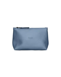 Cosmetic bag avio in tessuto impermeabile effetto metallizzato con scritta logo