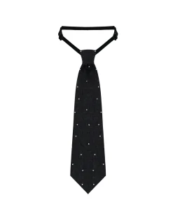 Cravatta Kocca nera in cotone con strass