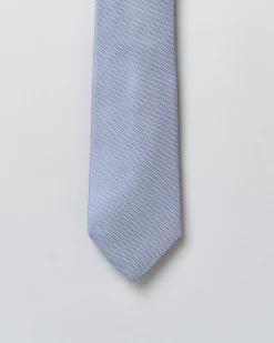 Cravatta Pellizzari azzurra micro armatura in pura seta