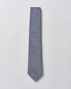 Cravatta Pellizzari blu micro stellina in pura seta