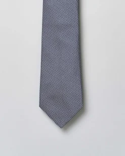 Cravatta Pellizzari blu micro stellina in pura seta