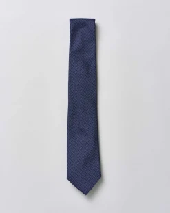 Cravatta Pellizzari blu micro armatura in pura seta