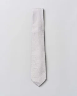 Cravatta Pellizzari color ghiaccio micro armatura in pura seta