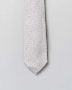 Cravatta Pellizzari color ghiaccio micro armatura in pura seta