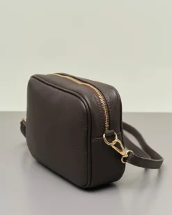 Cross bag color testa moro in pelle efetto martellato