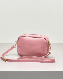 Cross bag in pelle rosa antico effetto martellato