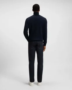 Dolcevita Boss blu in pura lana merino