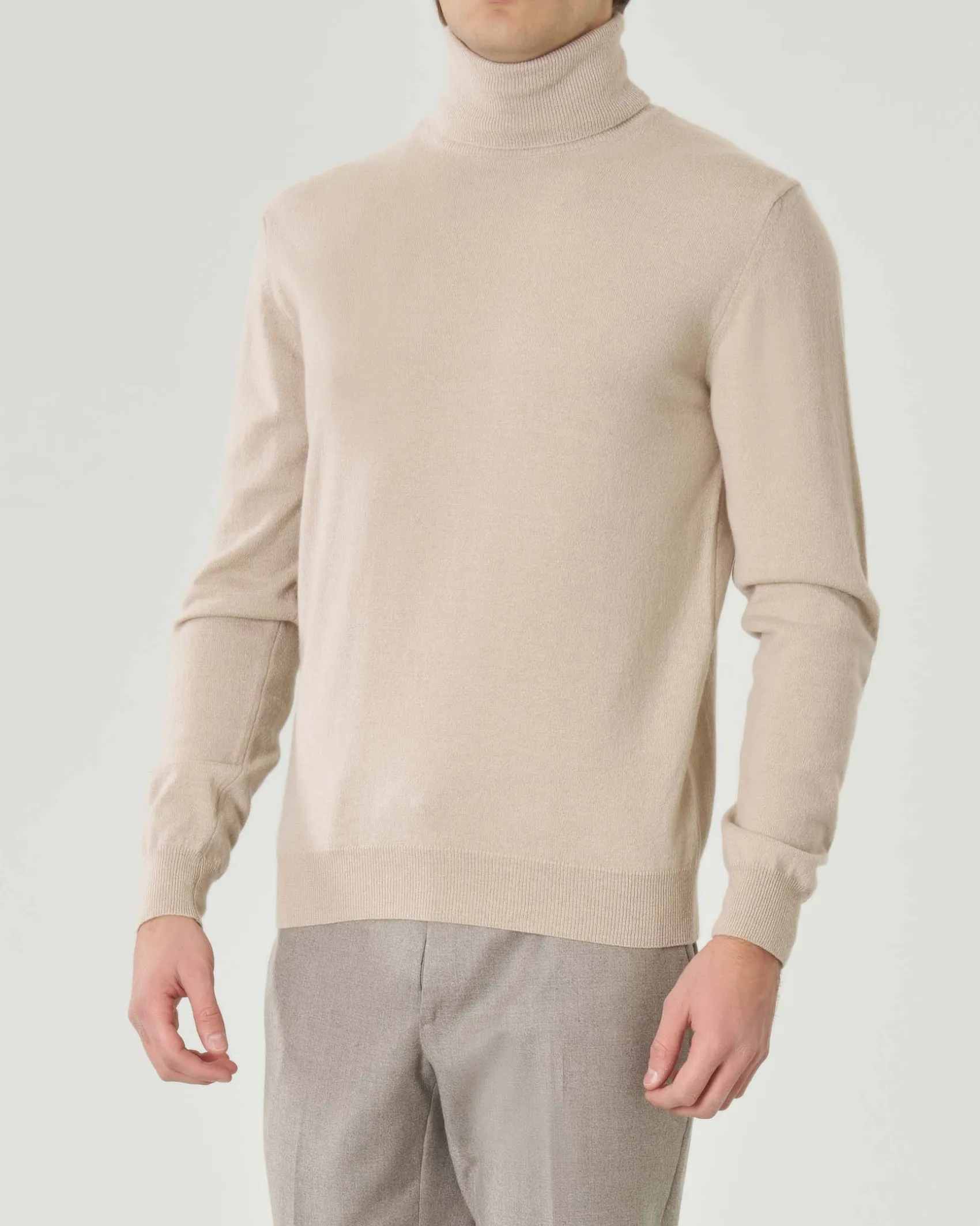 Dolcevita Pellizzari beige in misto lana e cachemire finezza 12