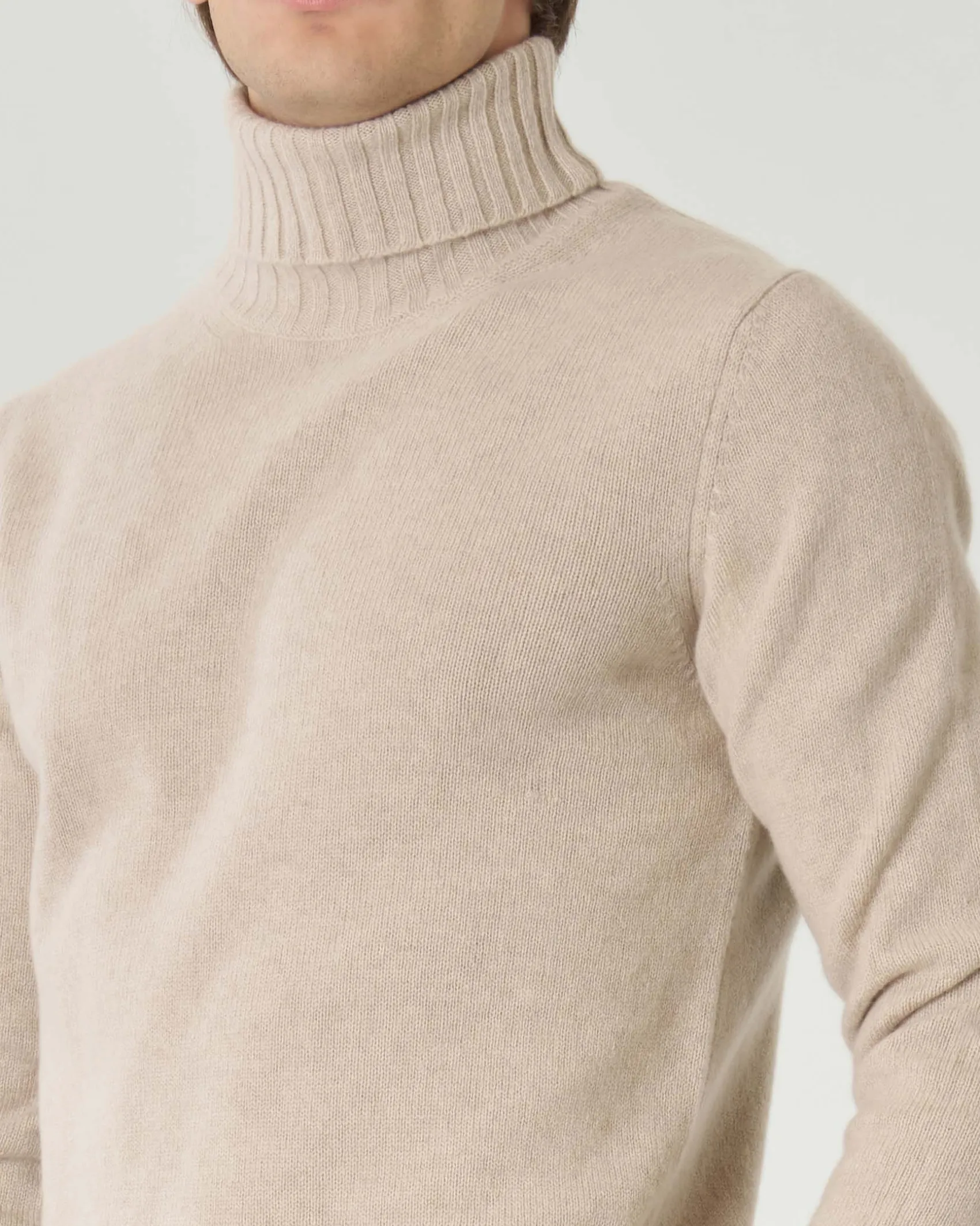 Dolcevita Pellizzari beige in misto lana e cachemire finezza 7