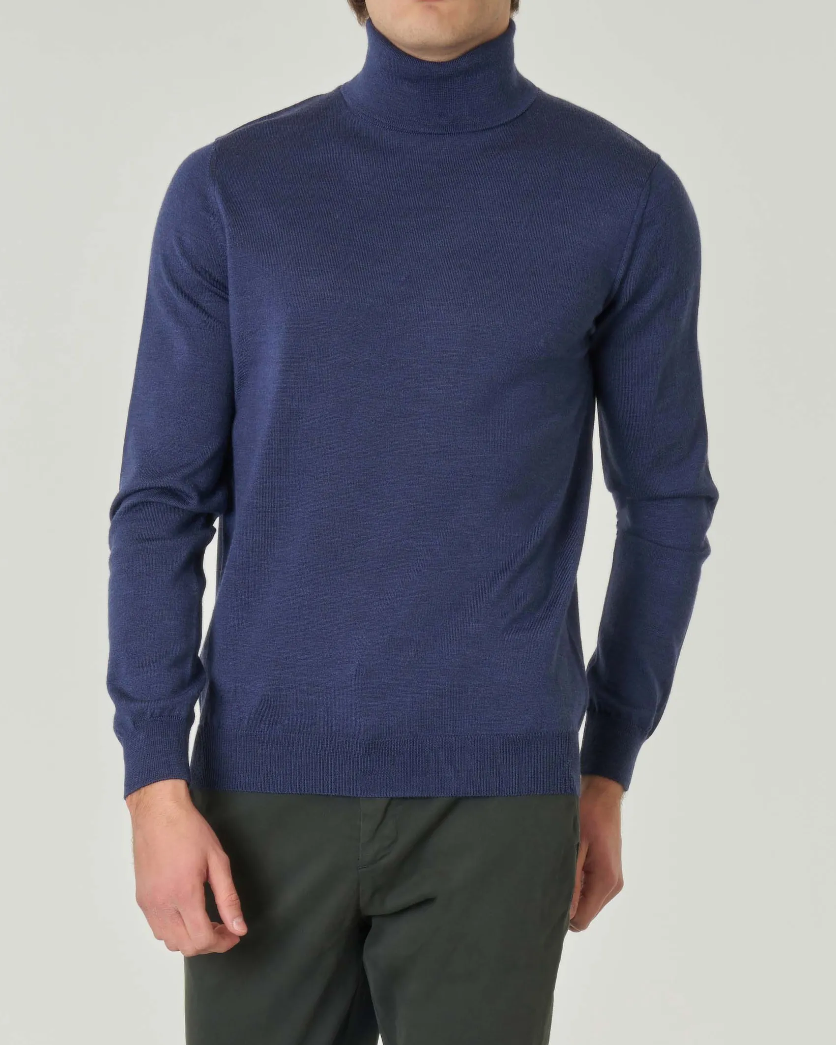 Dolcevita Pellizzari blu melange in pura lana merino