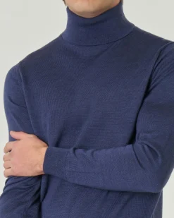 Dolcevita Pellizzari blu melange in pura lana merino