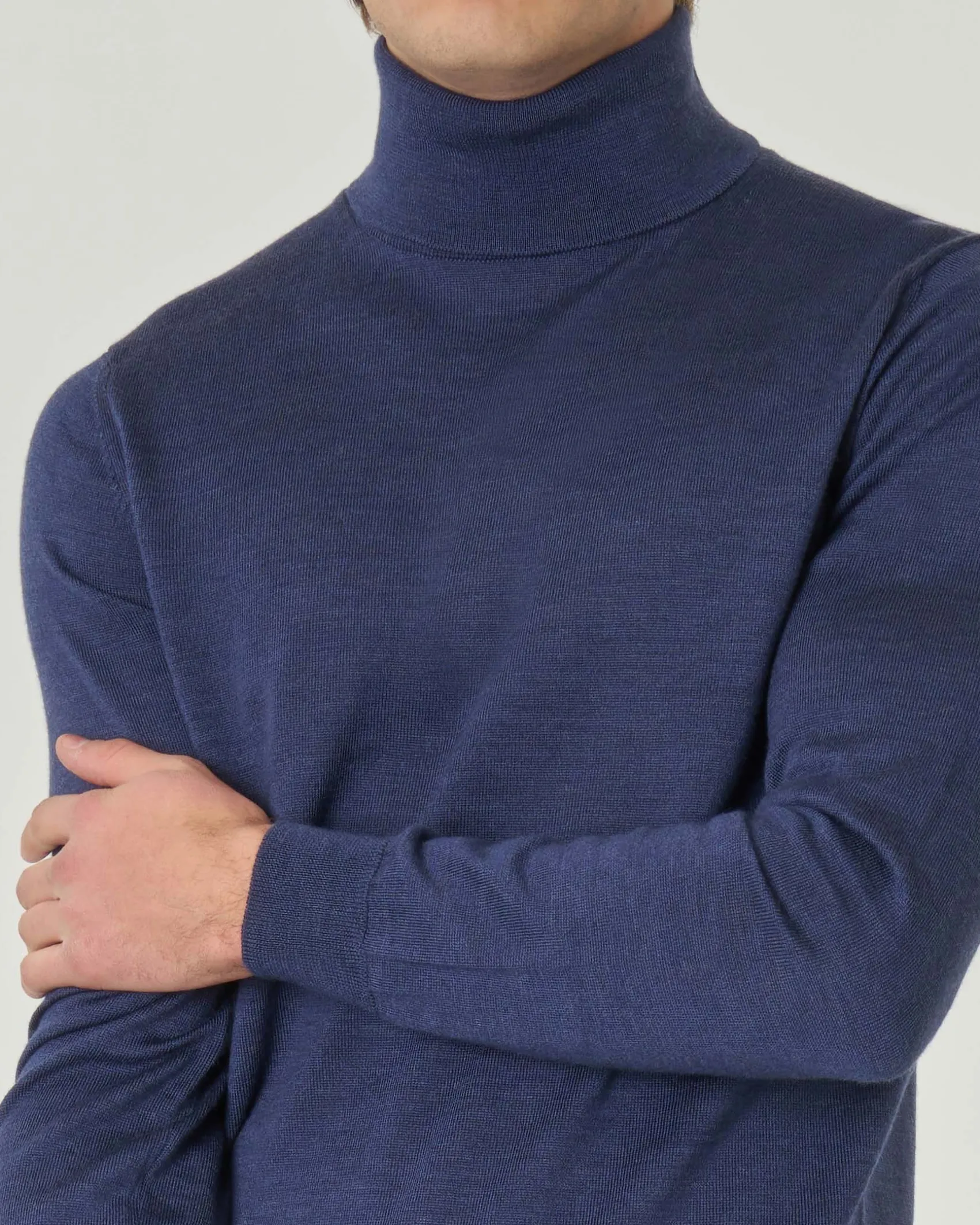 Dolcevita Pellizzari blu melange in pura lana merino