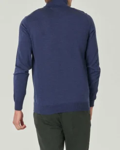 Dolcevita Pellizzari blu melange in pura lana merino