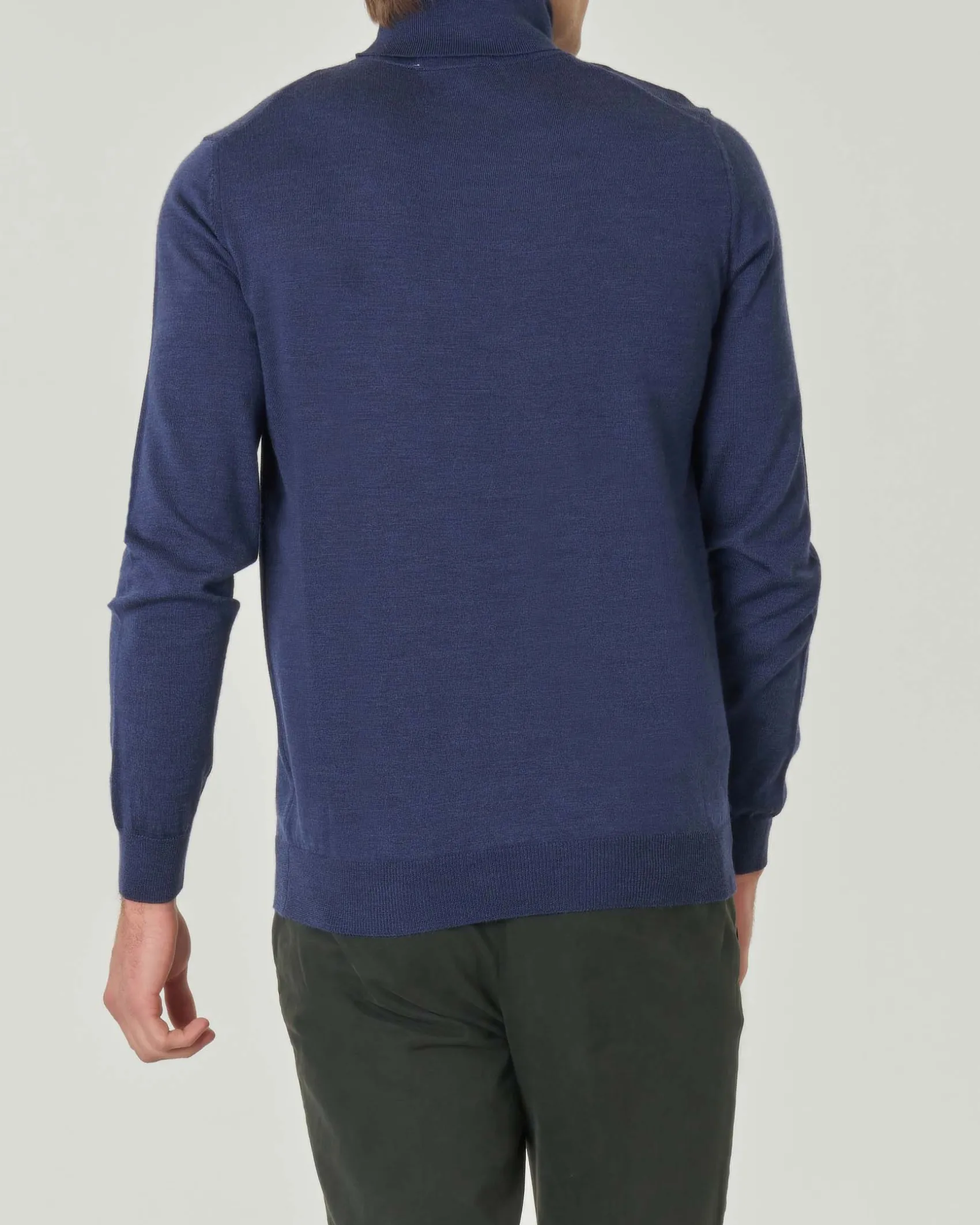 Dolcevita Pellizzari blu melange in pura lana merino