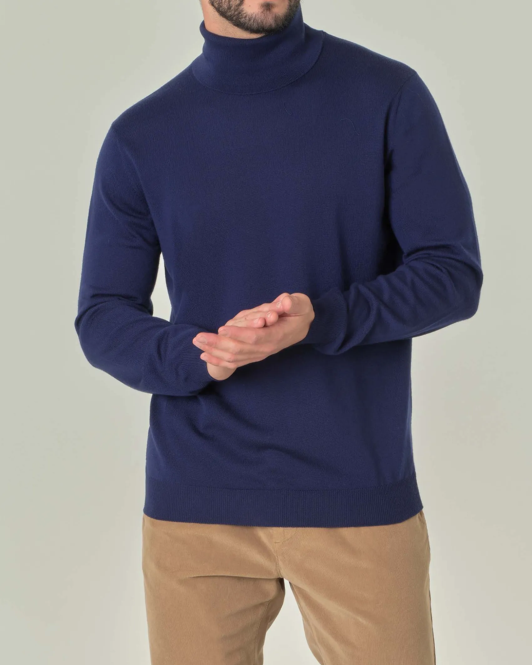 Dolcevita Pellizzari color indaco in pura lana merino